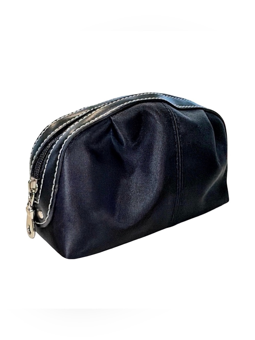 Estee Lauder Black Faux Leather Cosmetic Case | Travel Makeup Pouch Zip | NWOT